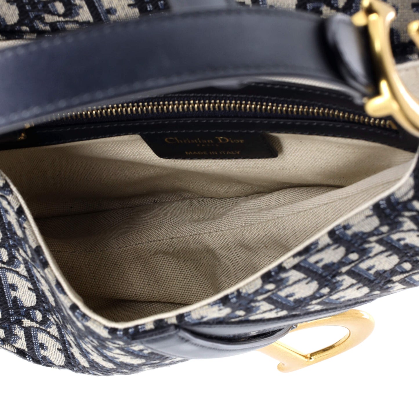 Christian Dior Saddle Handbag (with strap) Oblique Canvas Medium
