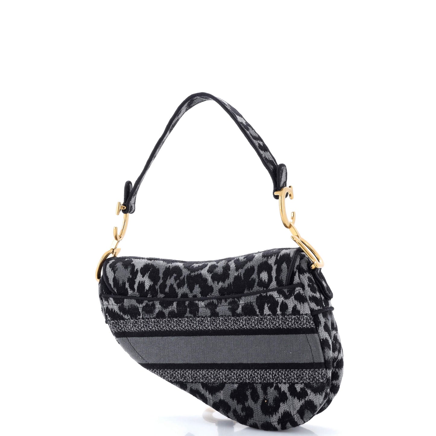 Christian Dior Mitzah Embroidered Canvas Saddle Handbag, Medium