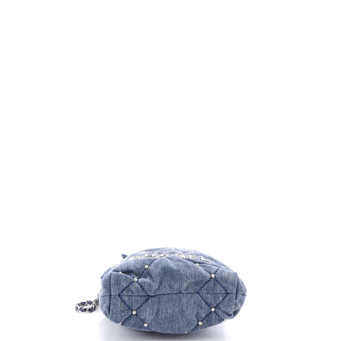 Chanel 22 Chain Hobo Quilted Stud Denim Mini