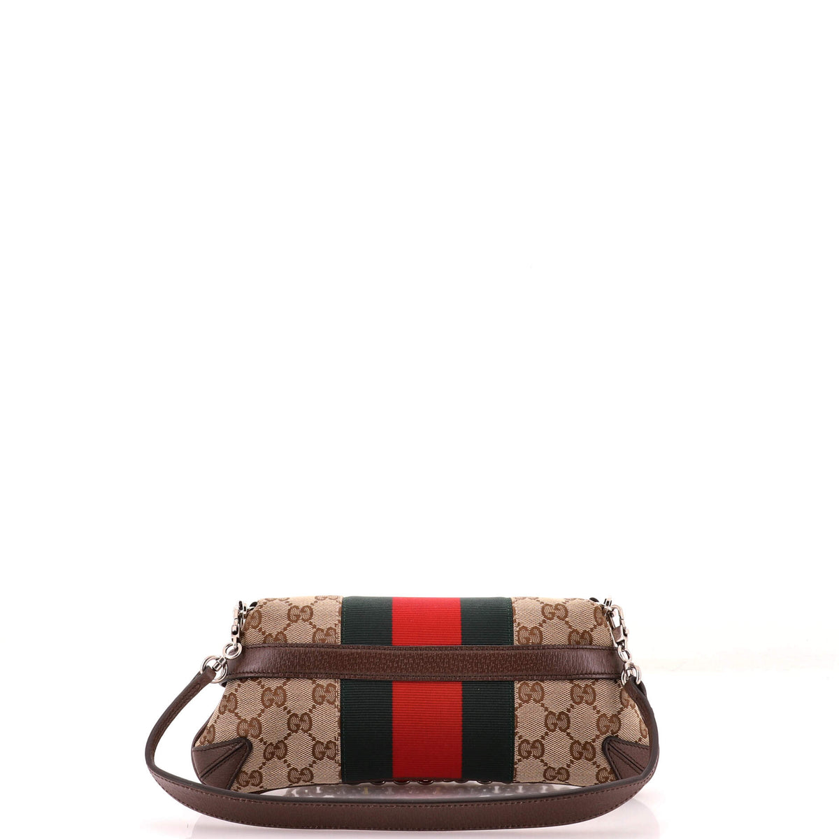 Gucci Horsebit NM Web Chain Clutch GG Canvas Small
