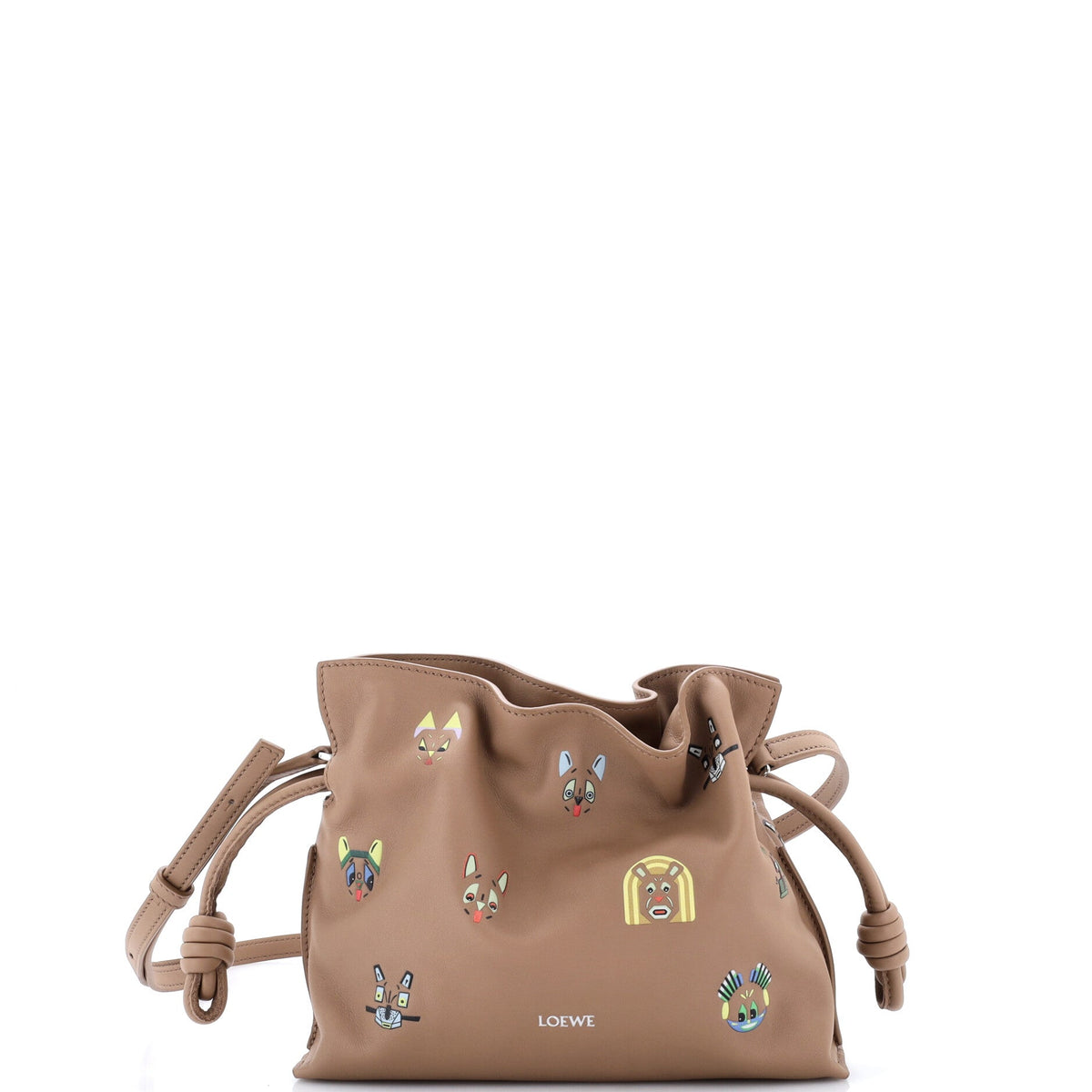 Loewe x Louis Wain Flamenco Cats Knot Clutch Embroidered Leather Mini