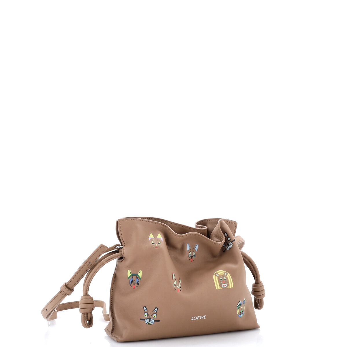 Loewe x Louis Wain Flamenco Cats Knot Clutch Embroidered Leather Mini