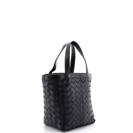 Bottega Veneta Flip Flap Tote Intrecciato Leather Small