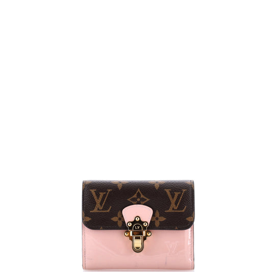 Louis Vuitton Cherrywood Wallet Vernis with Monogram Canvas Compact