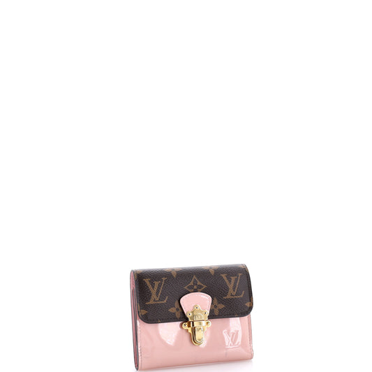 Louis Vuitton Cherrywood Wallet Vernis with Monogram Canvas Compact