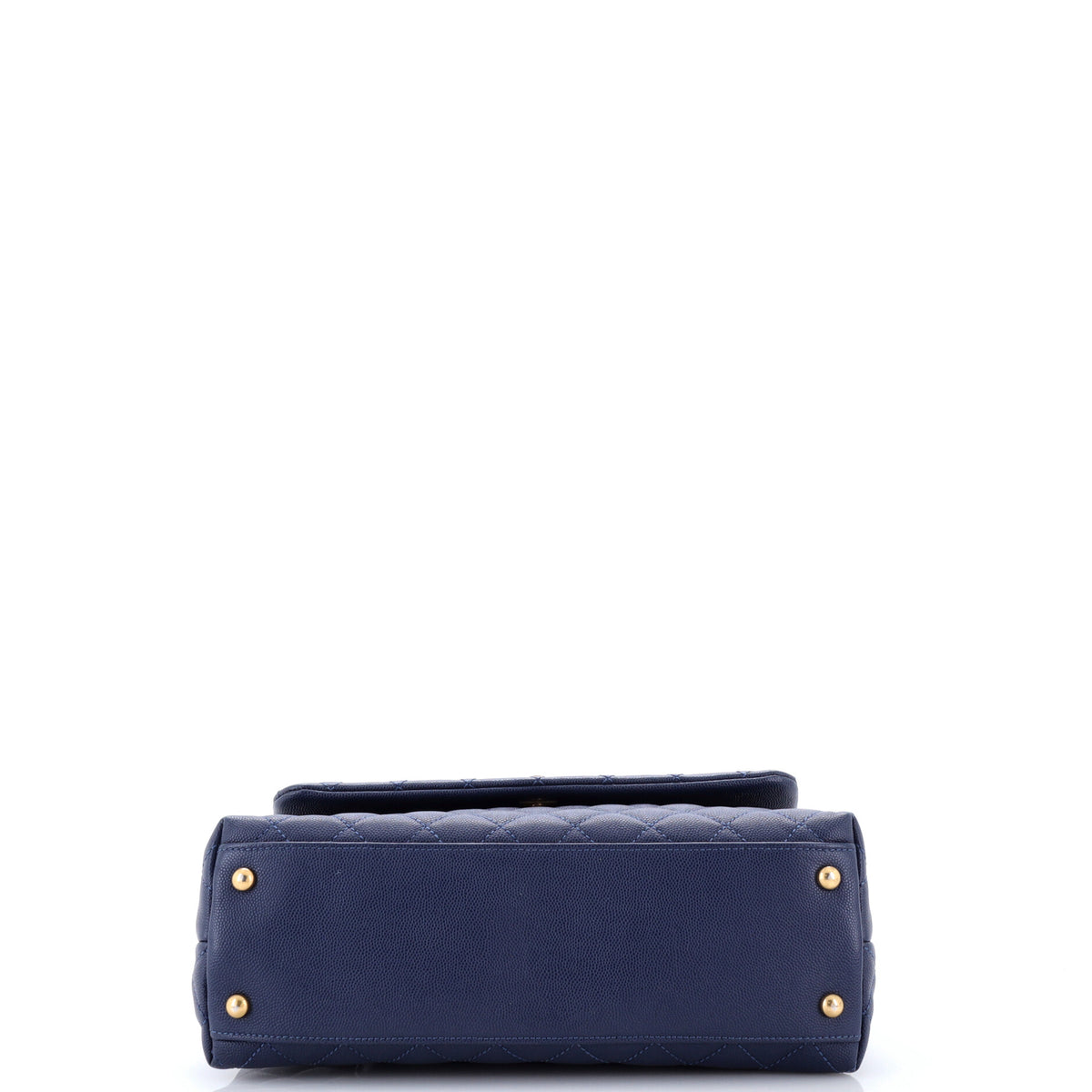 Chanel Coco Top Handle Bag Quilted Caviar with Lizard Small