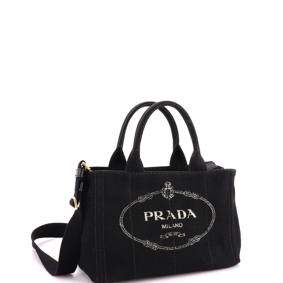 Prada Canapa Convertible Tote Canvas Mini