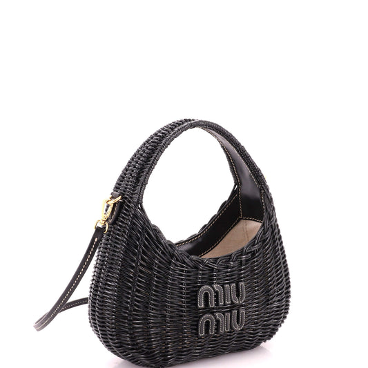 Miu Miu Wander Hobo Wicker Mini