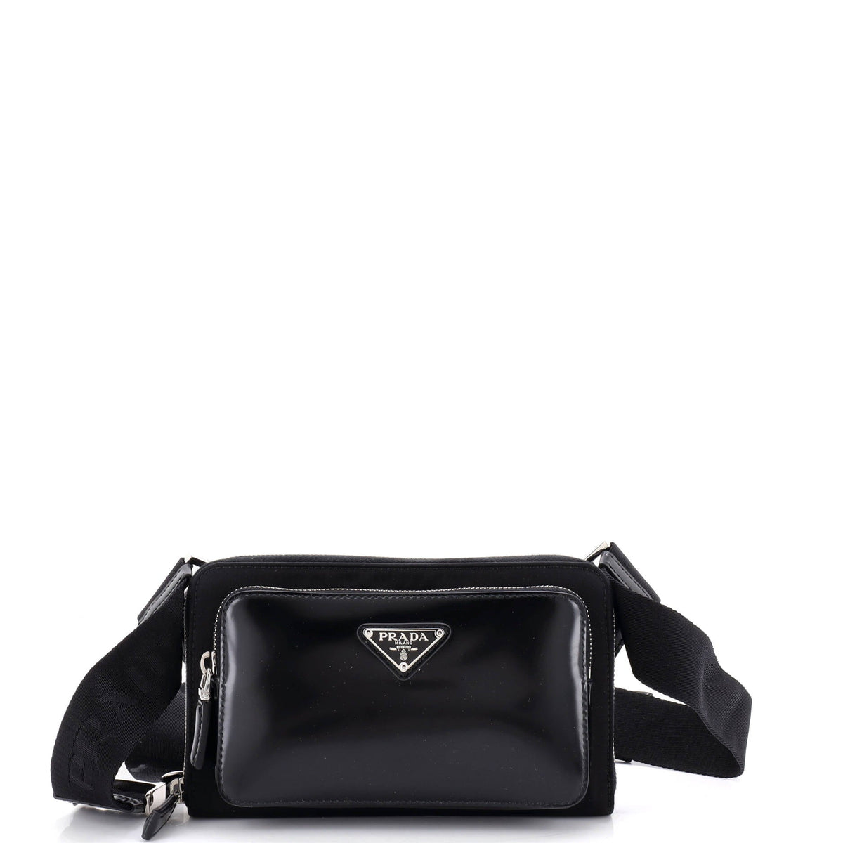 Prada Zip Around Front Pocket Belt Bag Re-Nylon with Leather