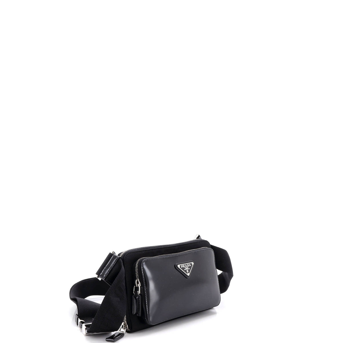 Prada Zip Around Front Pocket Belt Bag Re-Nylon with Leather