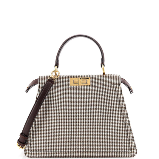 Fendi Peekaboo ISeeU Bag Houndstooth Wool Medium