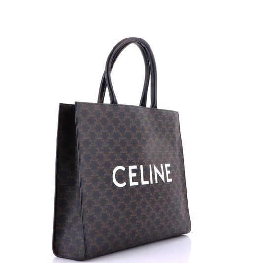 Celine Horizontal Logo Cabas Tote Triomphe Coated Canvas