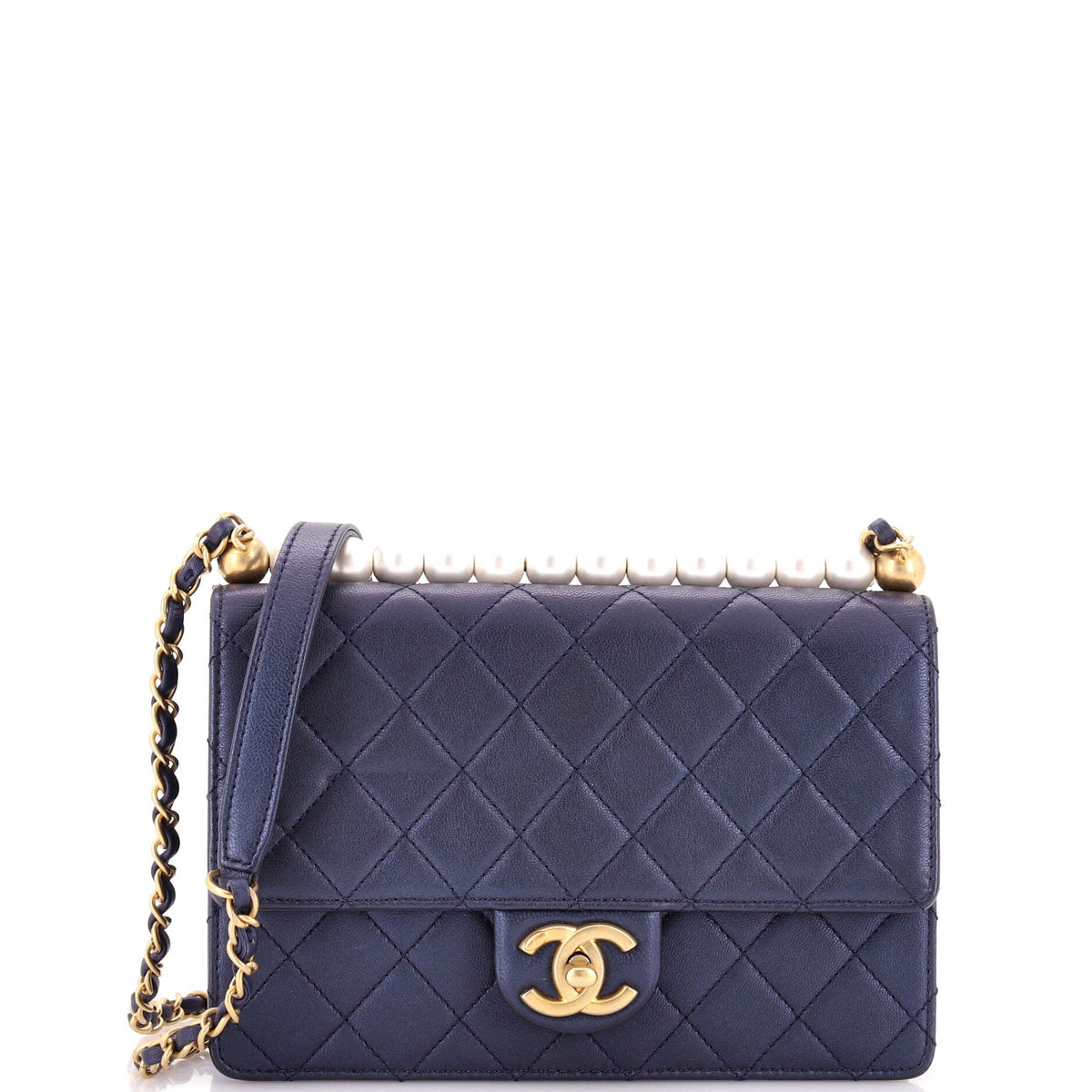 Chanel Chic Pearls Flap Bag Quilted Lambskin Small