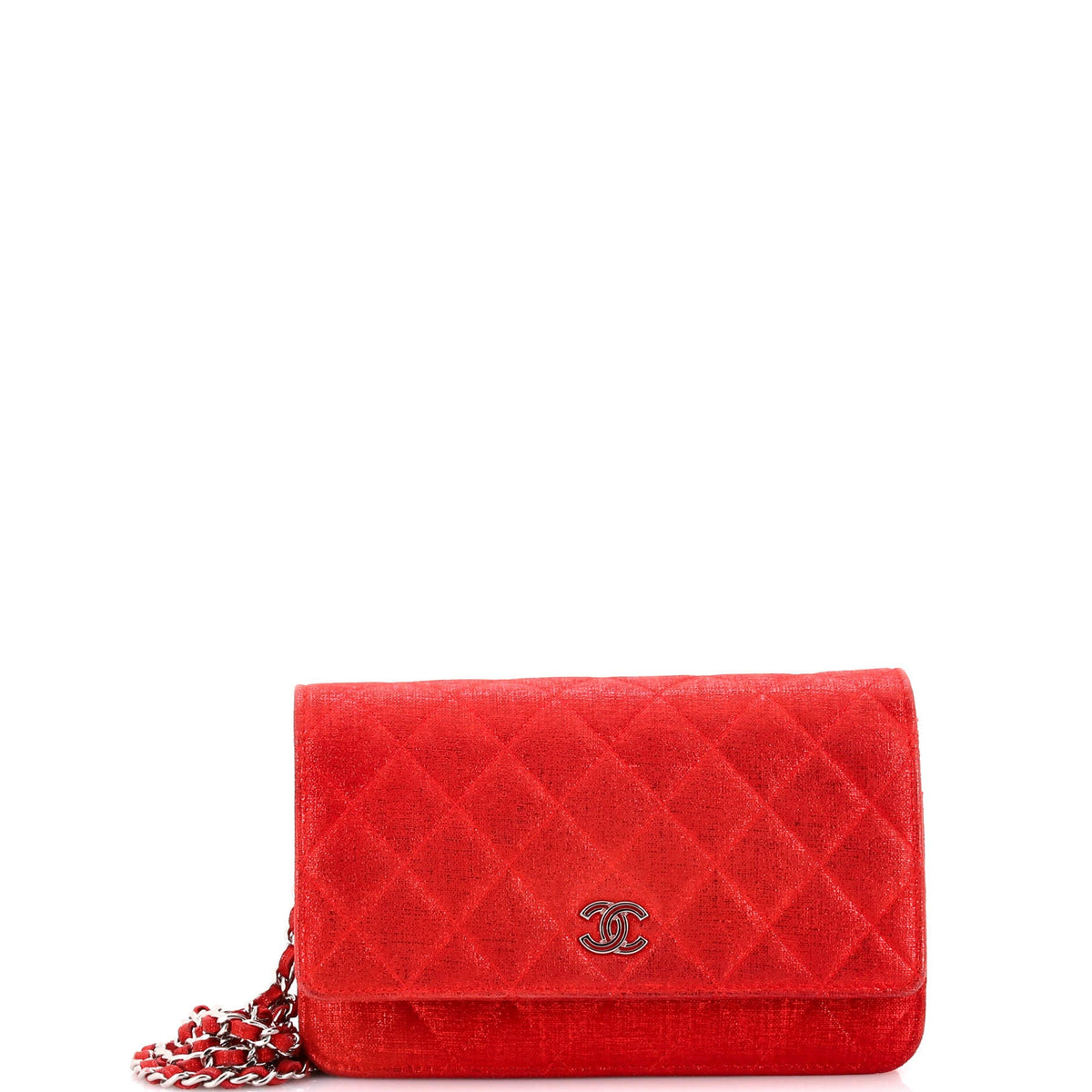 Chanel Wallet on Chain Quilted Glitter Fabric