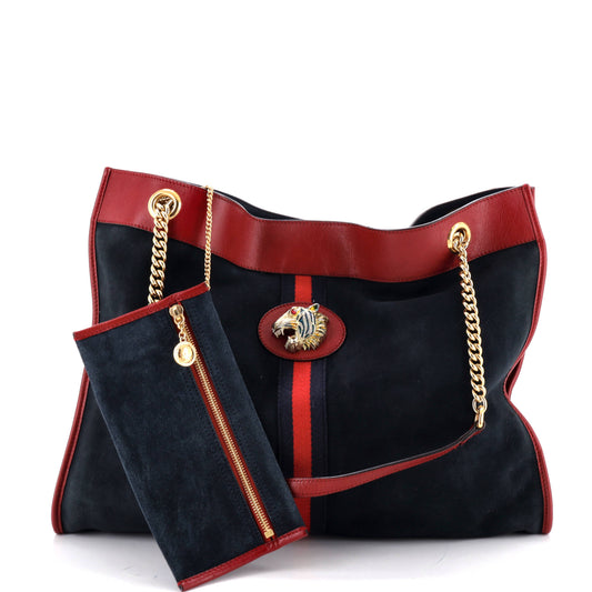 Gucci Rajah Chain Tote Suede Large