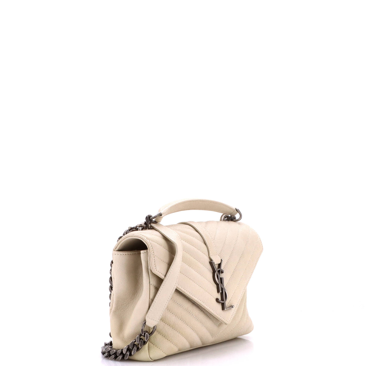 Saint Laurent Classic Monogram College Bag Matelasse Chevron Leather Medium