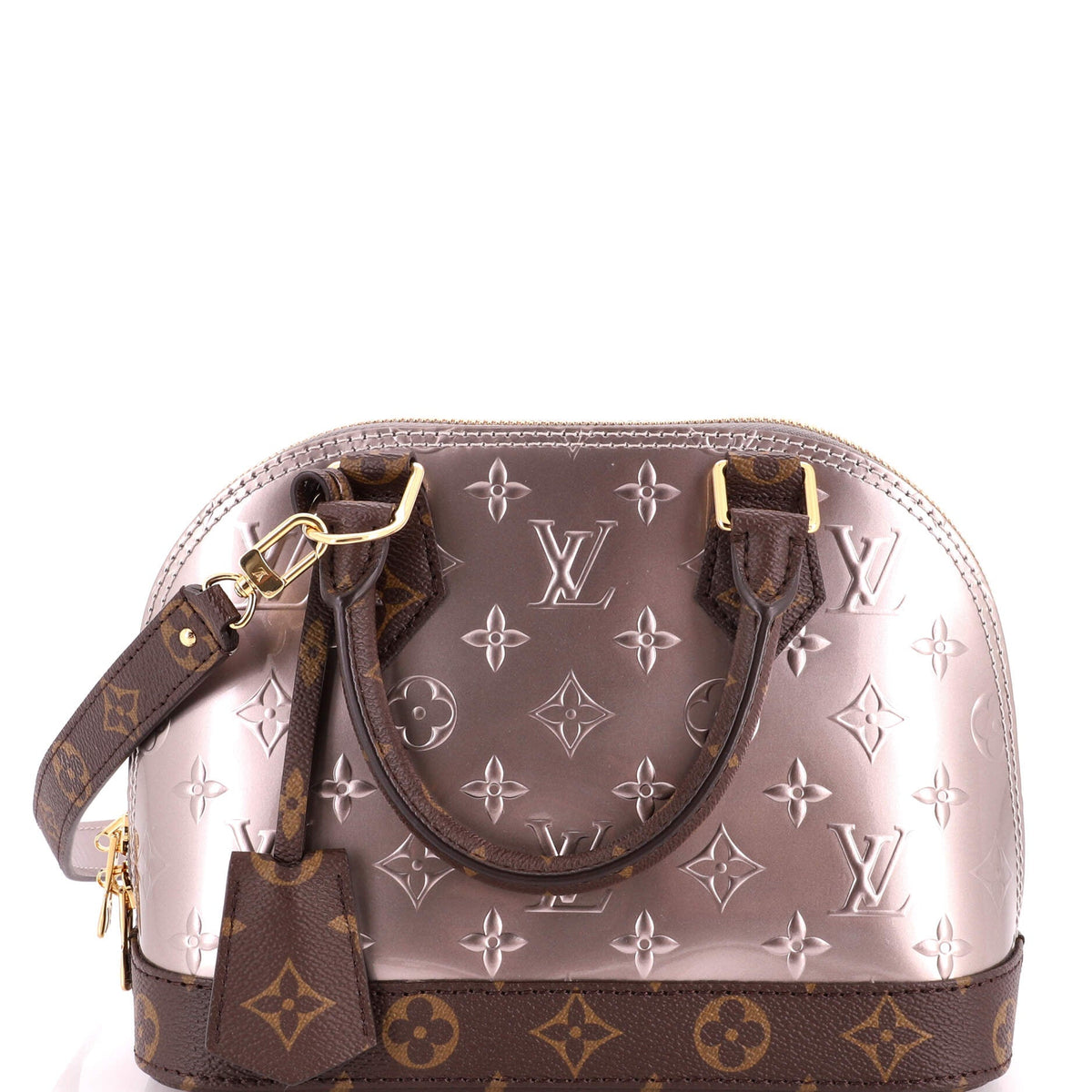 Louis Vuitton Alma Handbag Limited Edition Metallic Monogram Vernis and Monogram Canvas BB