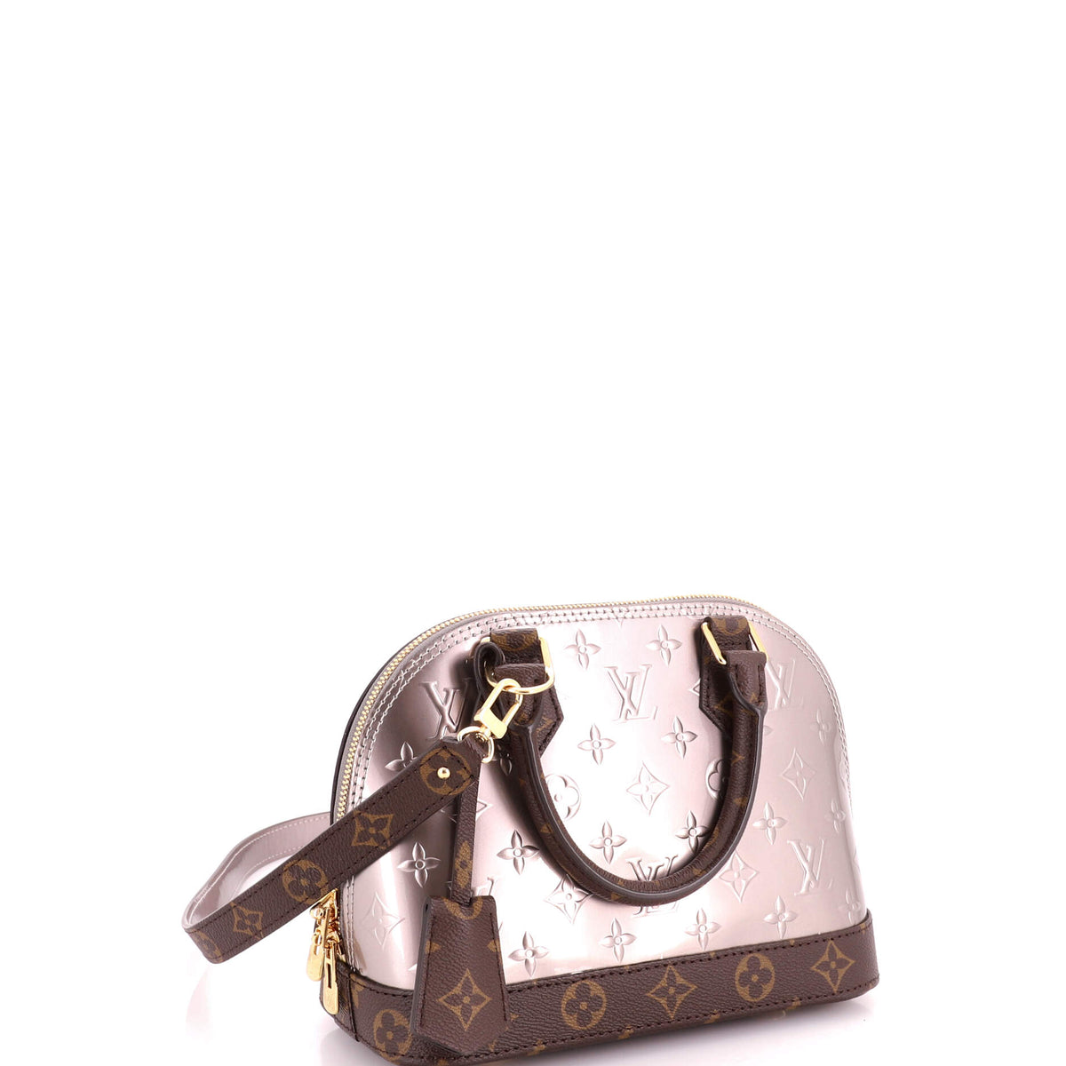 Louis Vuitton Alma Handbag Limited Edition Metallic Monogram Vernis and Monogram Canvas BB