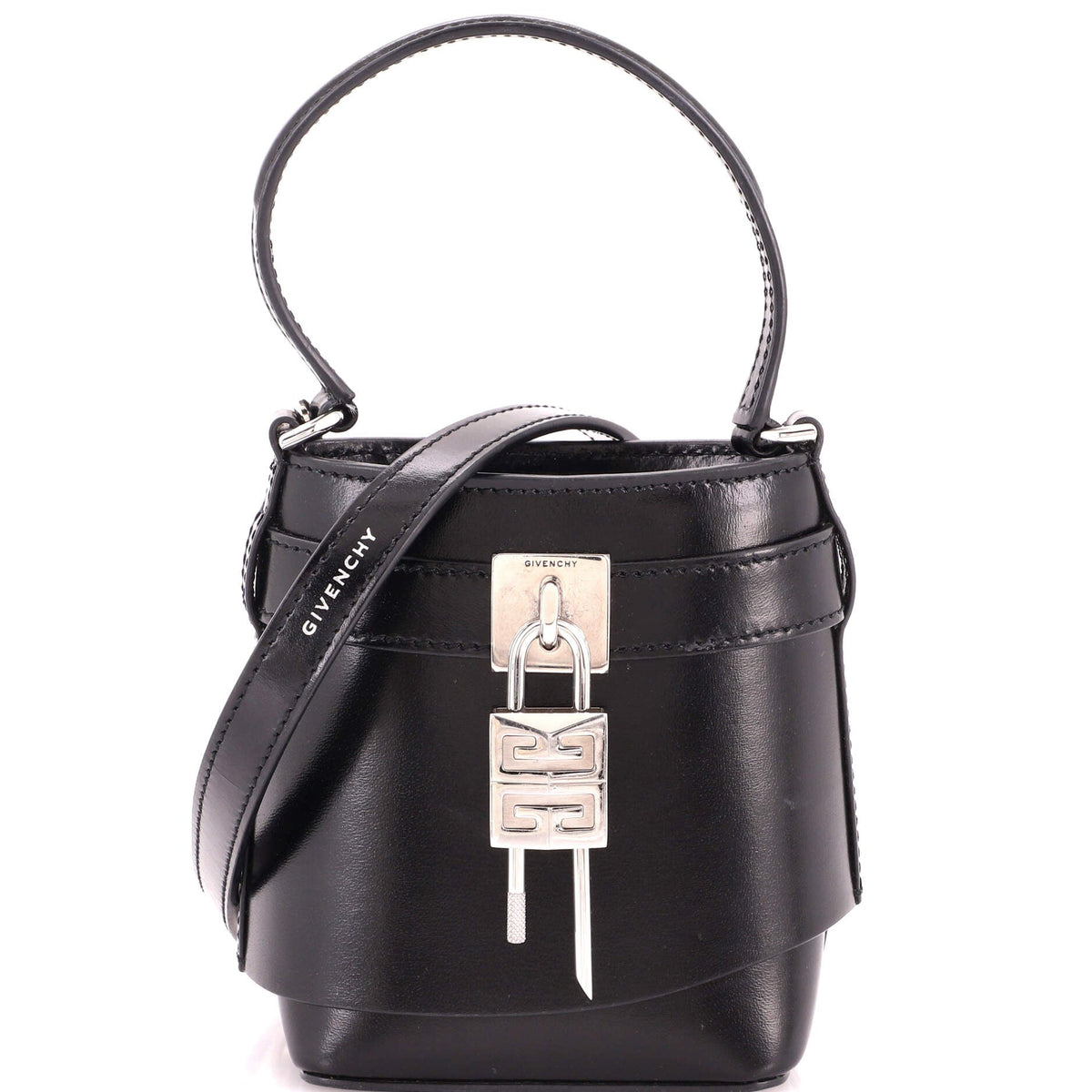 Givenchy GV Shark Lock Bucket Bag Leather Micro