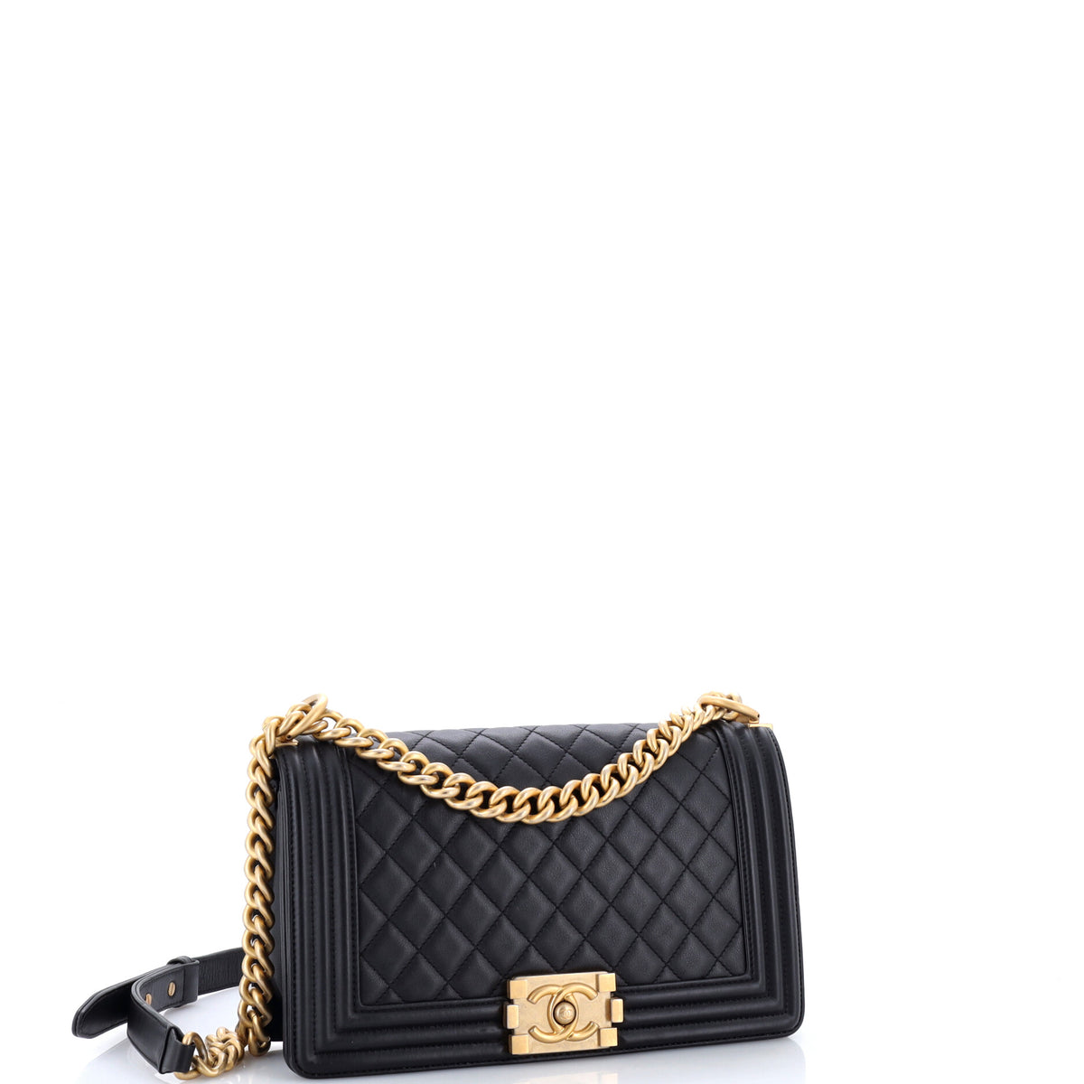 Chanel Boy Flap Bag Quilted Calfskin Old Medium
