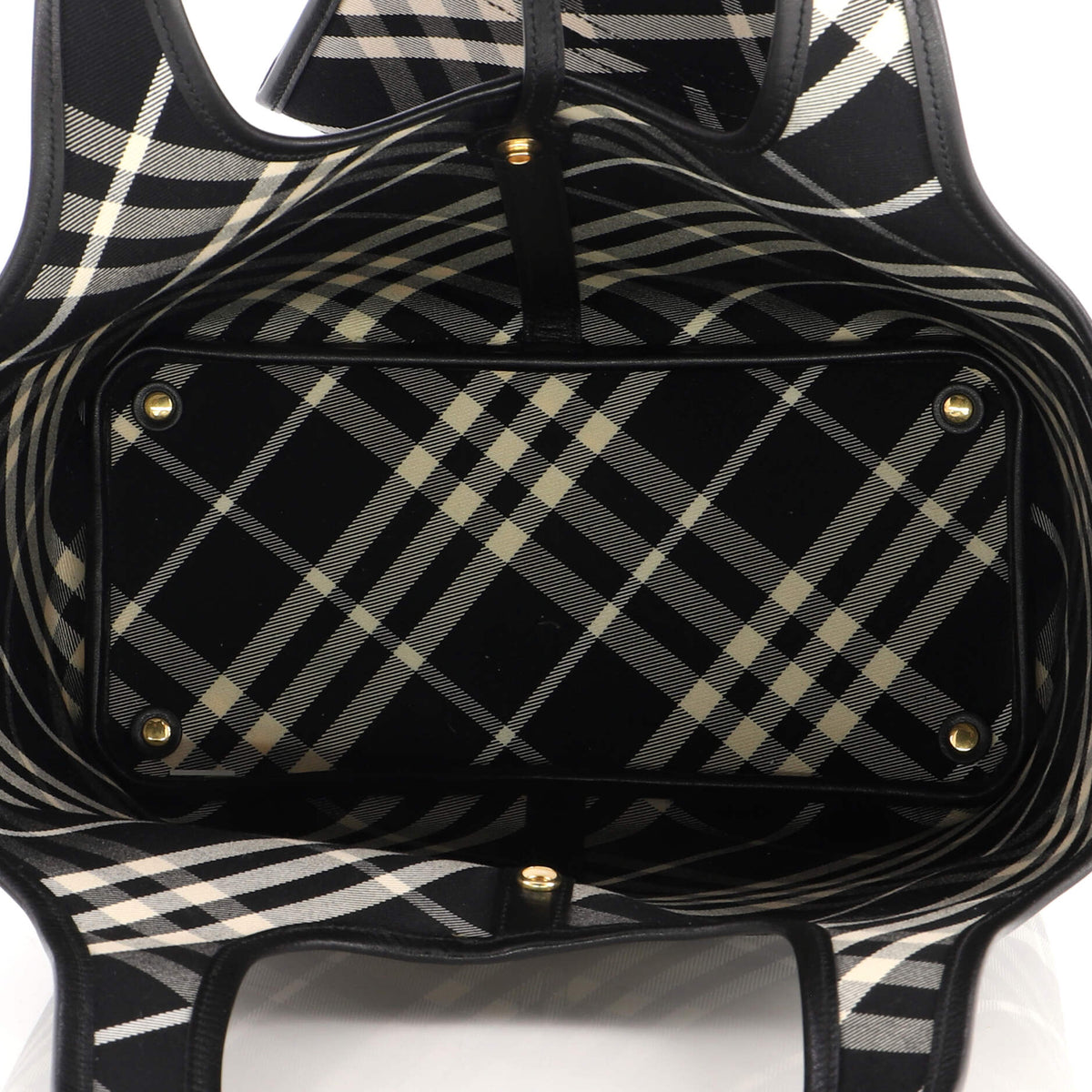 Burberry East-West Tote Vintage Check Canvas Small