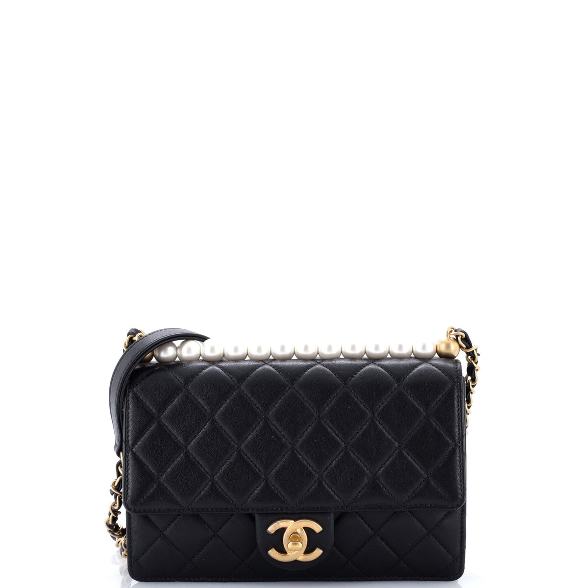 Chanel Chic Pearls Flap Bag Quilted Lambskin Small