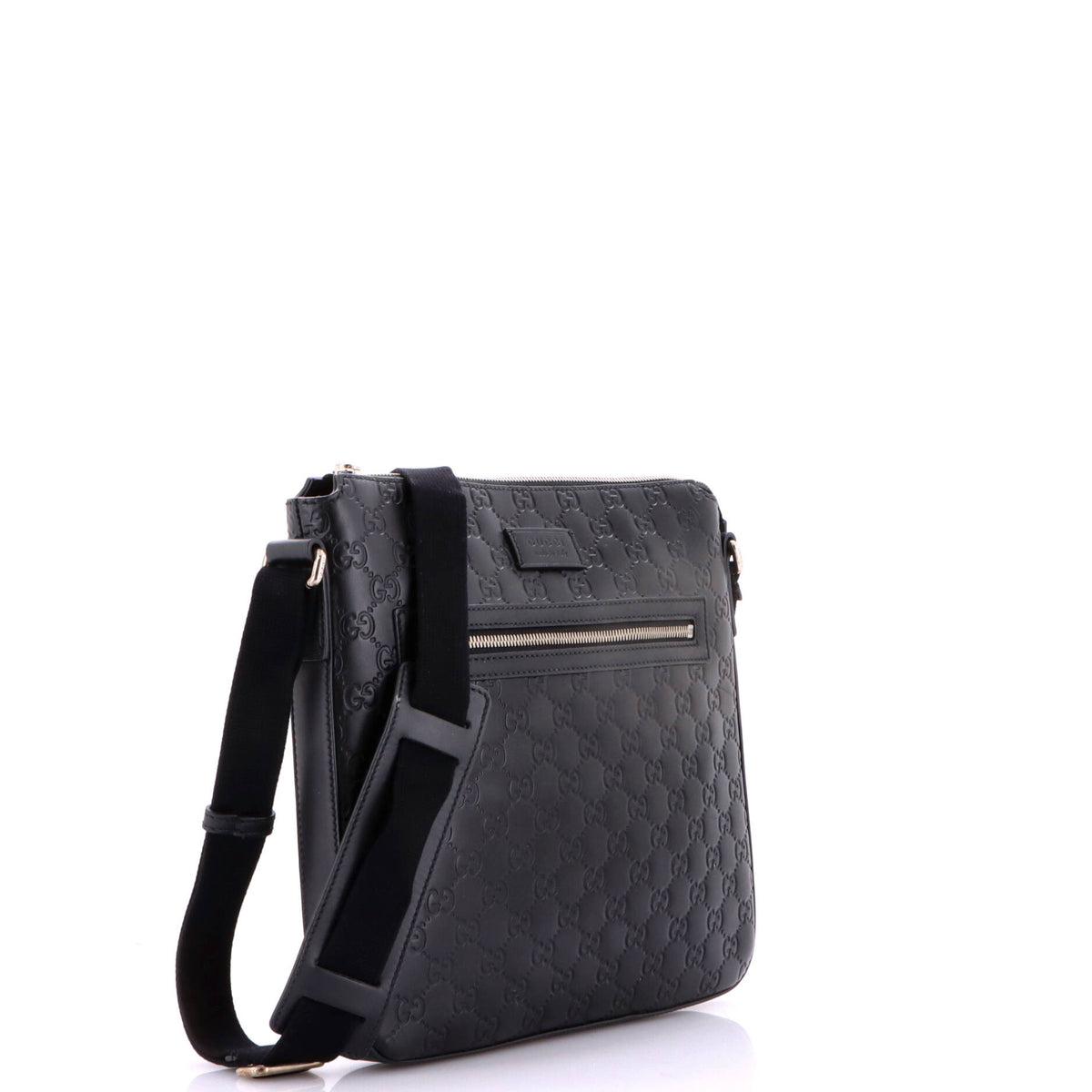 Gucci Signature Zip Messenger Bag Guccissima Leather Medium