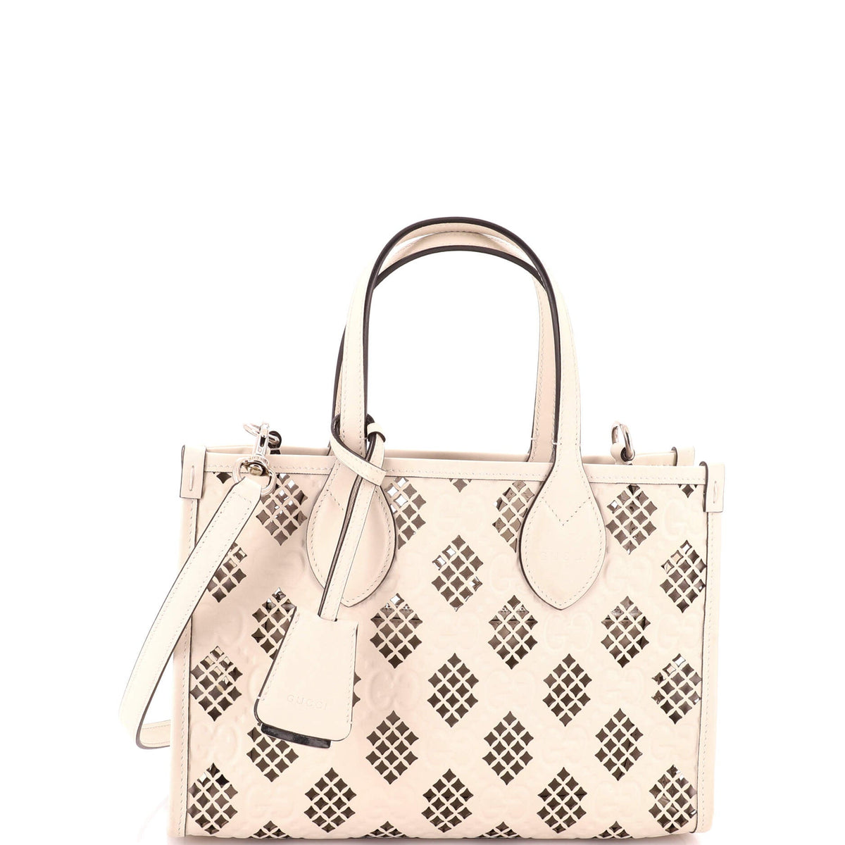 Gucci Convertible Tote GG Debossed Laser Cut Leather Small