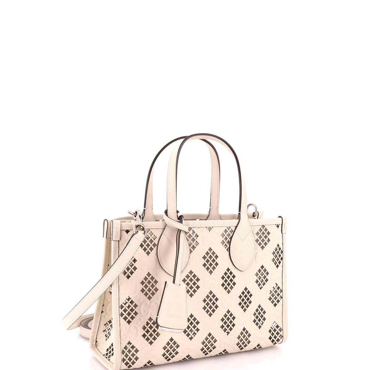 Gucci Convertible Tote GG Debossed Laser Cut Leather Small