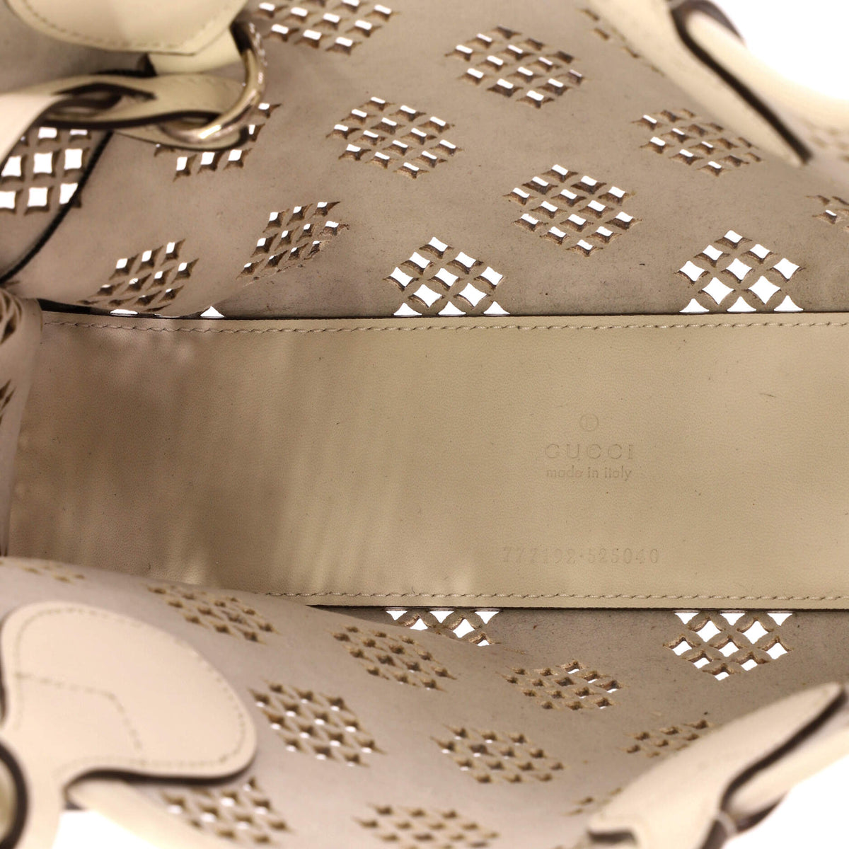 Gucci Convertible Tote GG Debossed Laser Cut Leather Small