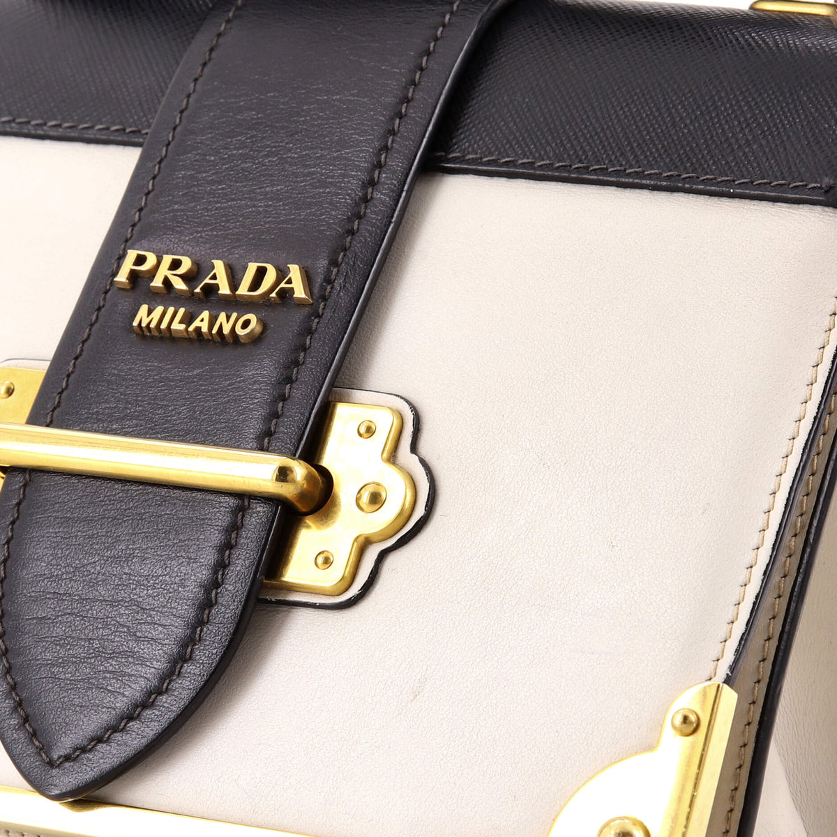 Prada Cahier Crossbody Bag Leather and Saffiano Leather Small