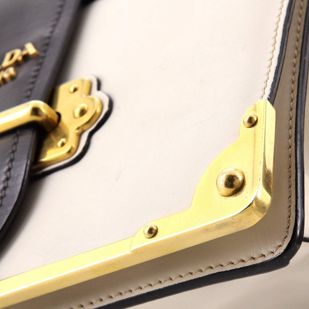 Prada Cahier Crossbody Bag Leather and Saffiano Leather Small