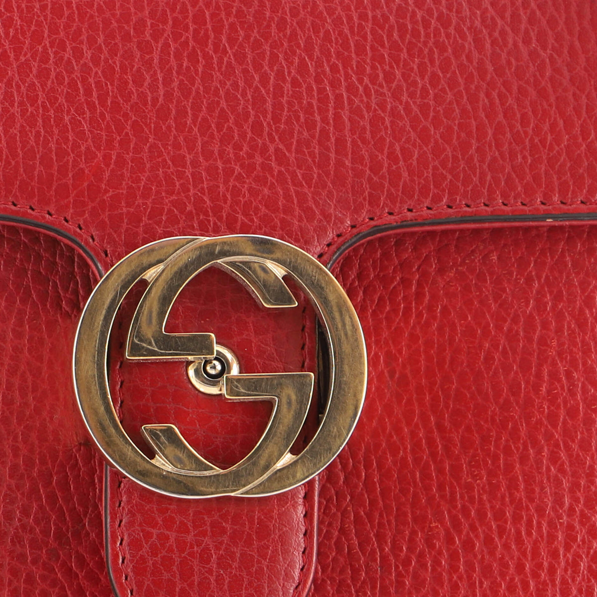 Gucci Interlocking Shoulder Bag Leather Small