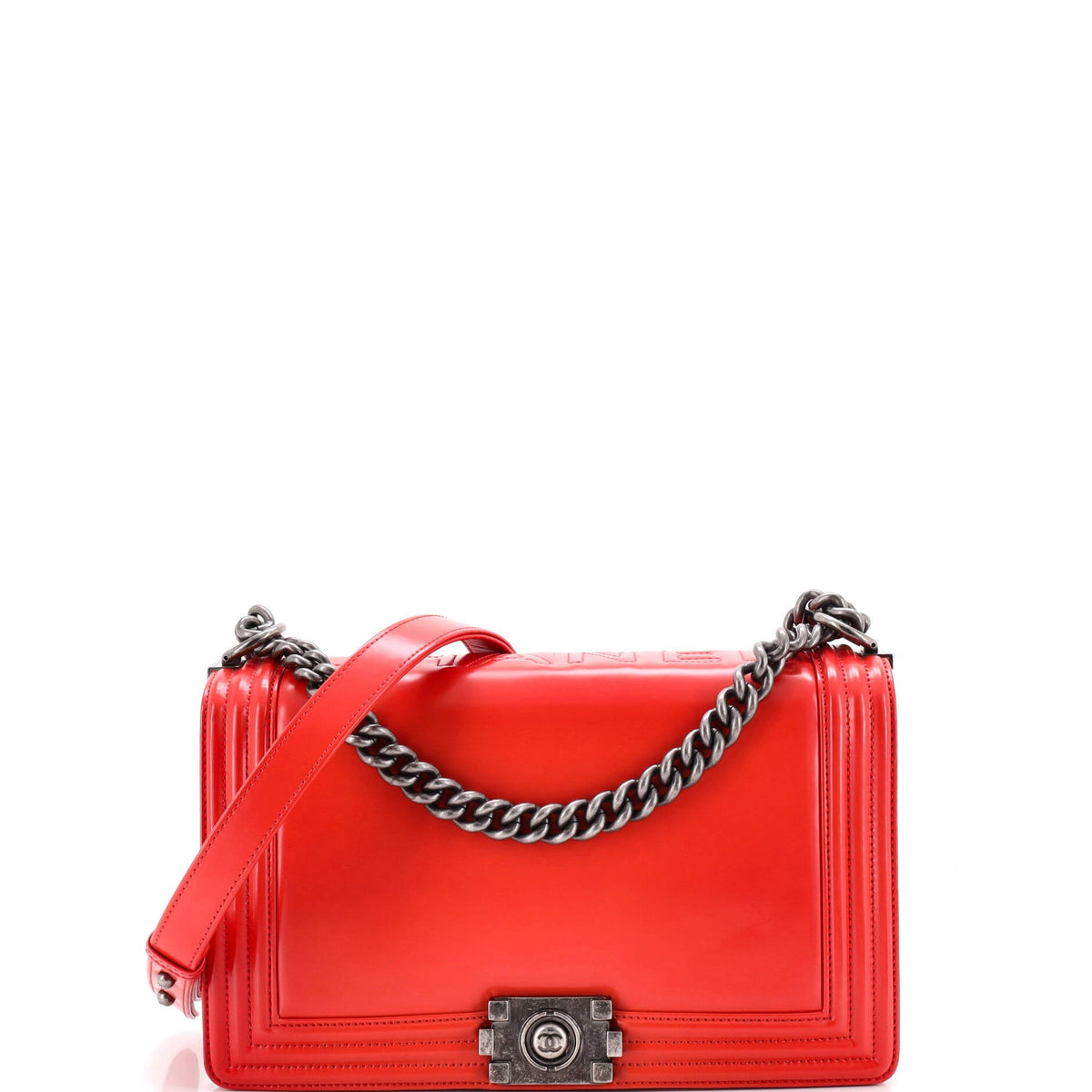 Chanel Reverso Boy Flap Bag Glazed Calfskin New Medium