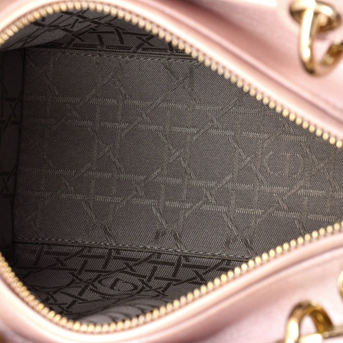 Christian Dior Lady Dior Bag Cannage Quilt Metallic Leather Medium