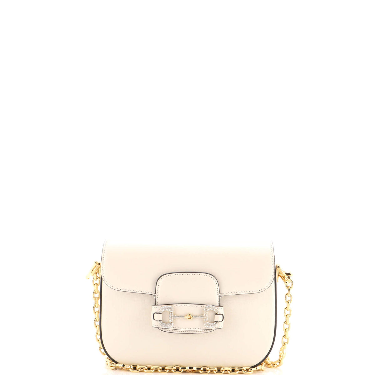 Gucci Horsebit 1955 Chain Shoulder Bag Leather with Crystal Detail Mini
