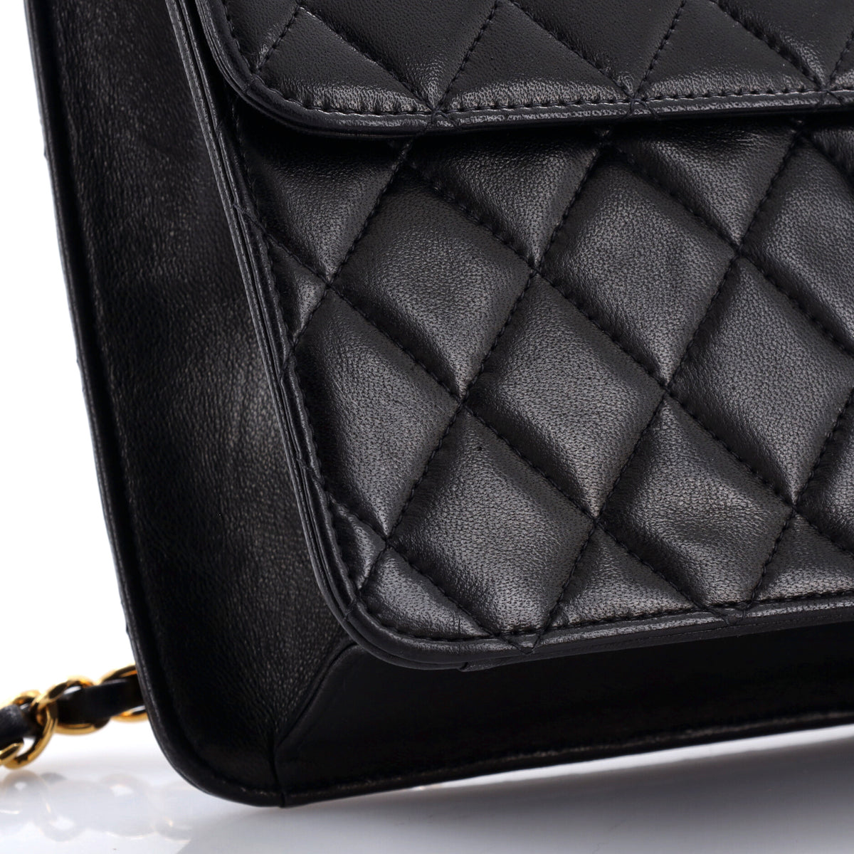 Chanel Vintage Clutch with Chain Quilted Leather Medium