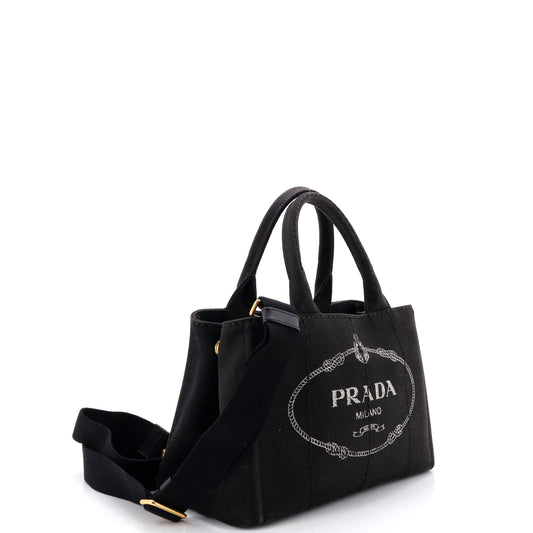 Prada Canapa Convertible Tote Canvas Mini