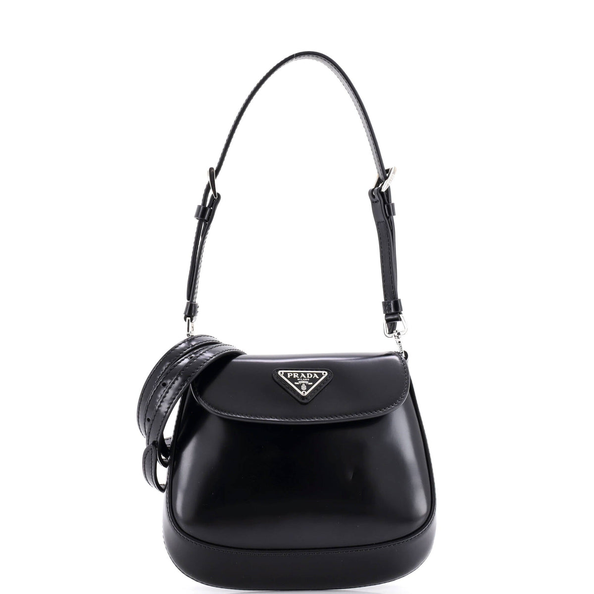Prada Cleo Flap Shoulder Bag Spazzolato Leather Mini