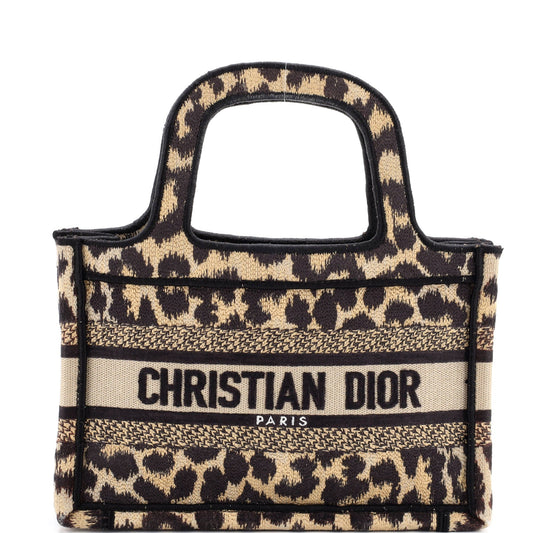 Christian Dior Book Tote Mizza Embroidered Canvas Mini