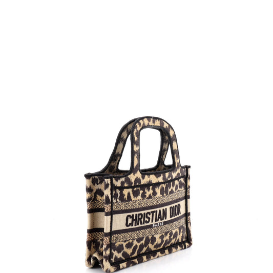 Christian Dior Book Tote Mizza Embroidered Canvas Mini