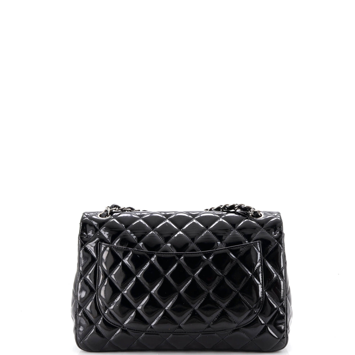 Chanel Classic Double Flap Bag Quilted Patent Jumbo