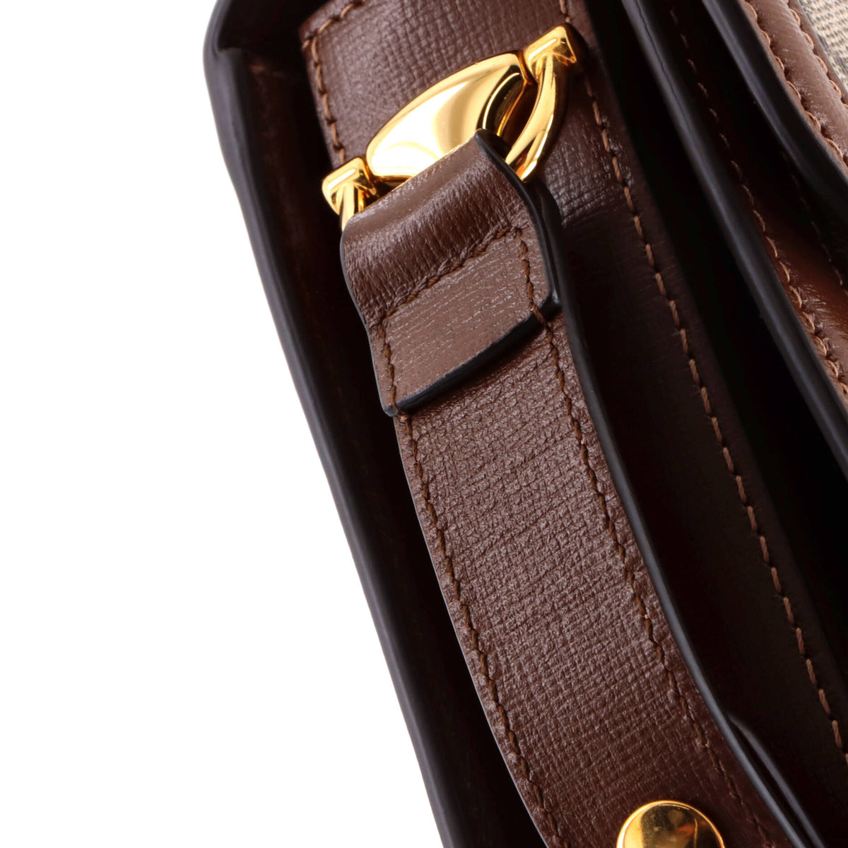 Gucci Horsebit 1955 Shoulder Bag GG Coated Canvas with Leather Small