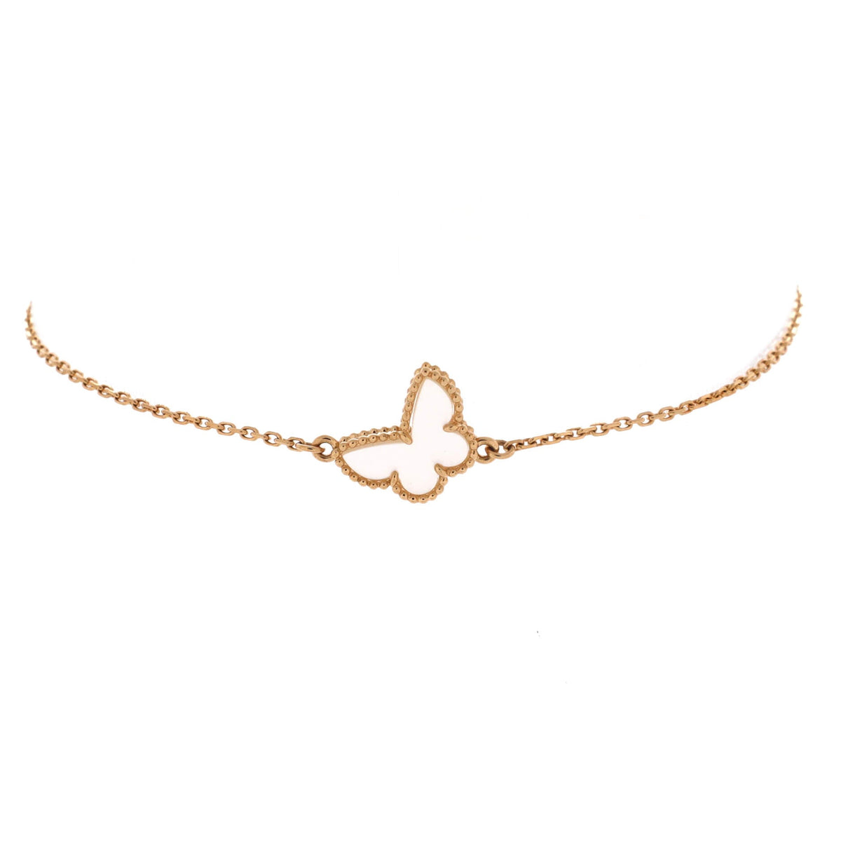 Van Cleef & Arpels Sweet Alhambra Butterfly Bracelet 18K Yellow Gold and Mother of Pearl