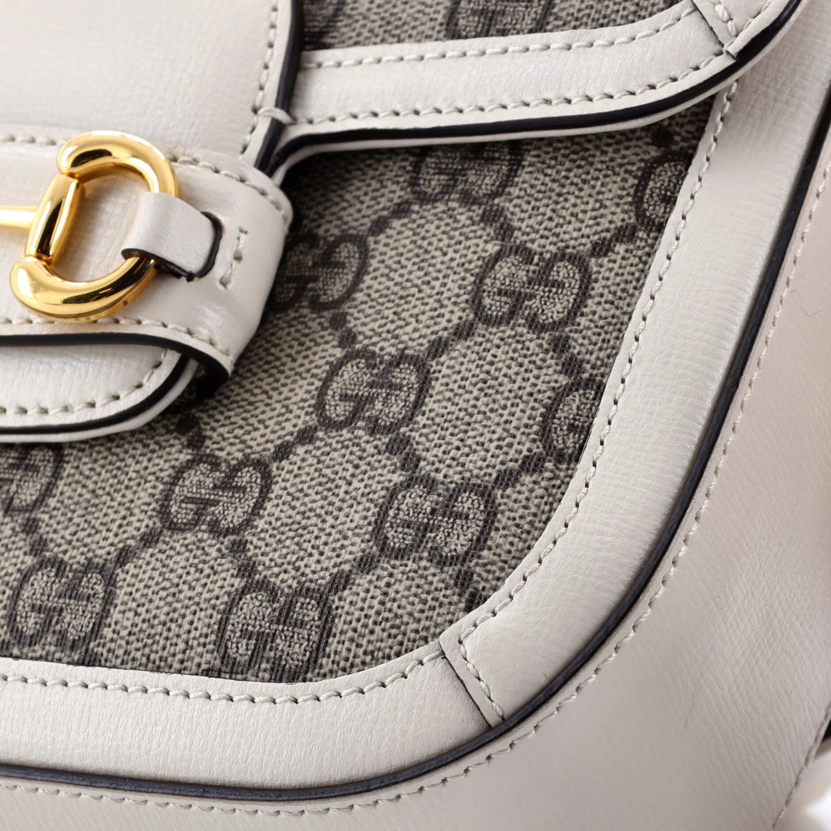Gucci Horsebit 1955 Shoulder Bag GG Coated Canvas with Leather Mini