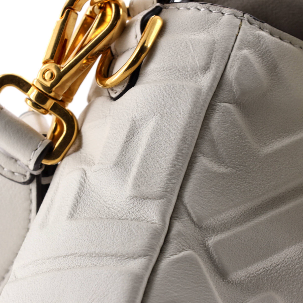 Fendi Baguette NM Bag Zucca Embossed Leather Medium