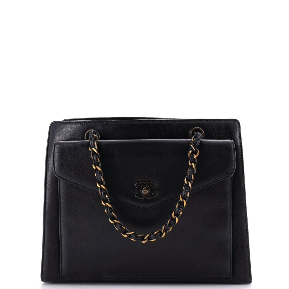Chanel Vintage Front Pocket Tote Lambskin Medium