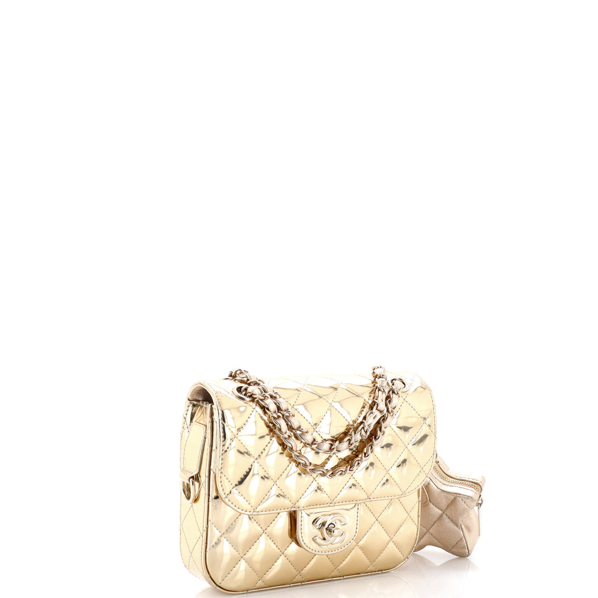 Chanel Hollywood Boulevard Flap Bag with Star Coin Purse Quilted Metallic Leather Mini