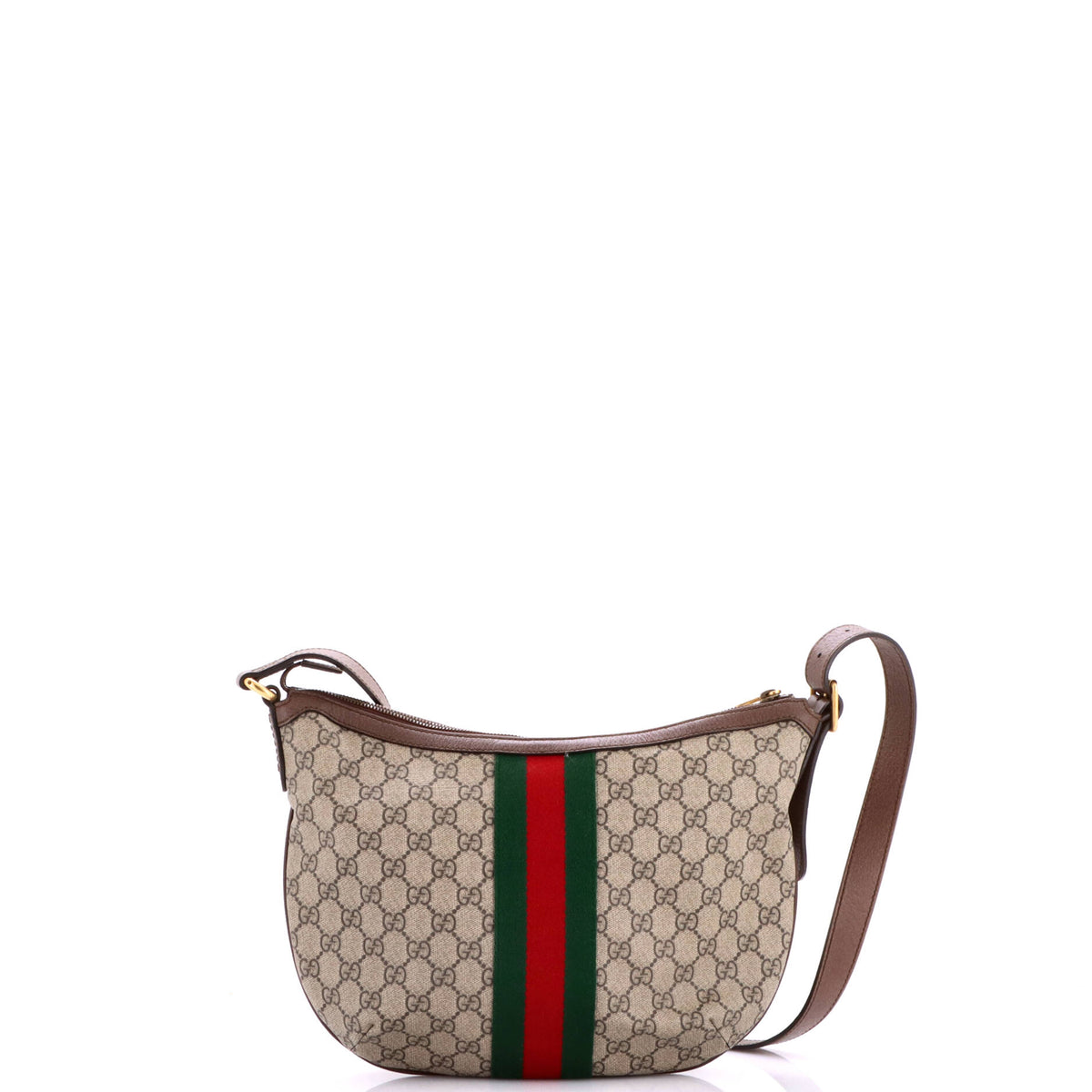 Gucci Ophidia Half Moon Hobo GG Coated Canvas Small