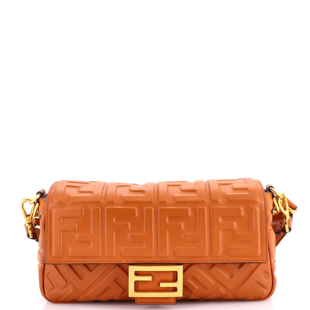 Fendi Baguette NM Bag Zucca Embossed Leather Medium